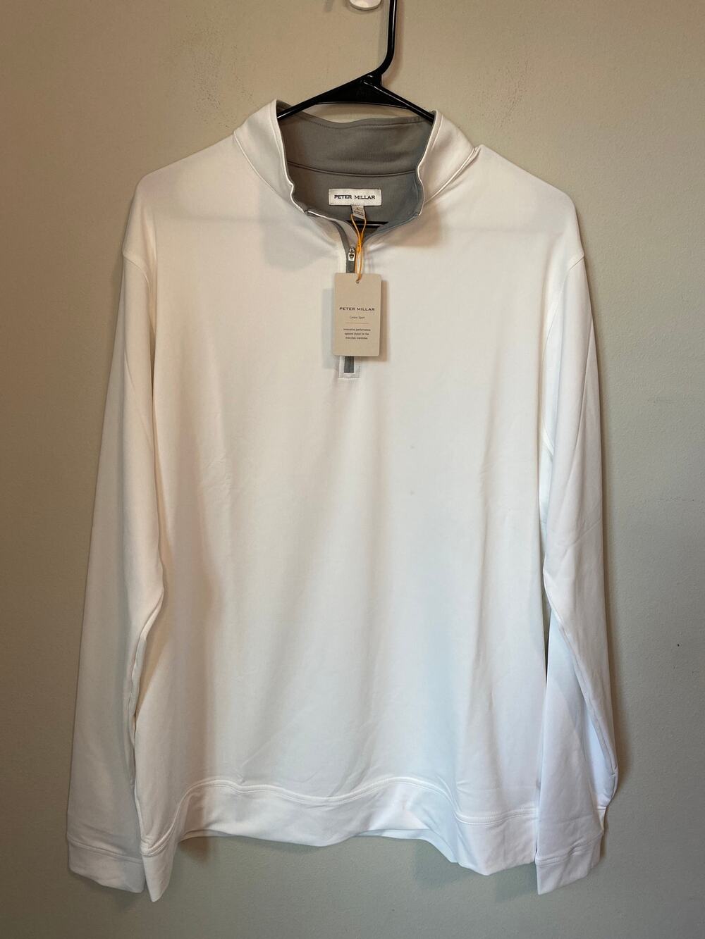 New Peter Millar Performance 1/4 Zip Pullover Men’s Size Large, White